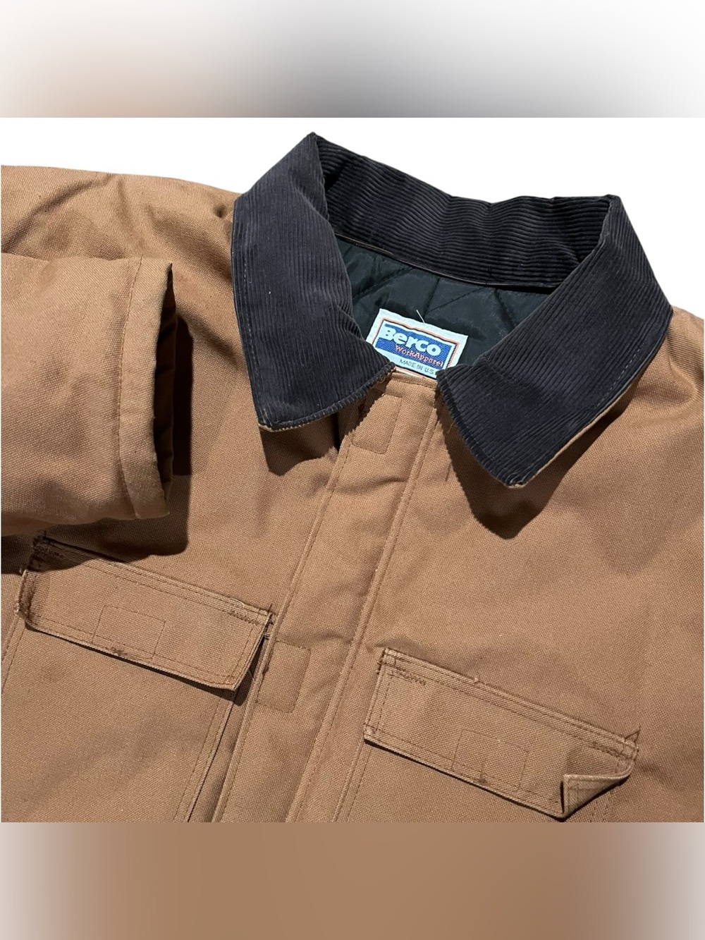VTG 1980s BERCO WorkApparel Duck Canvas Jacket Men’s Sz XL Made In USA